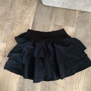 Aerie Black Tiered Mini Skirt